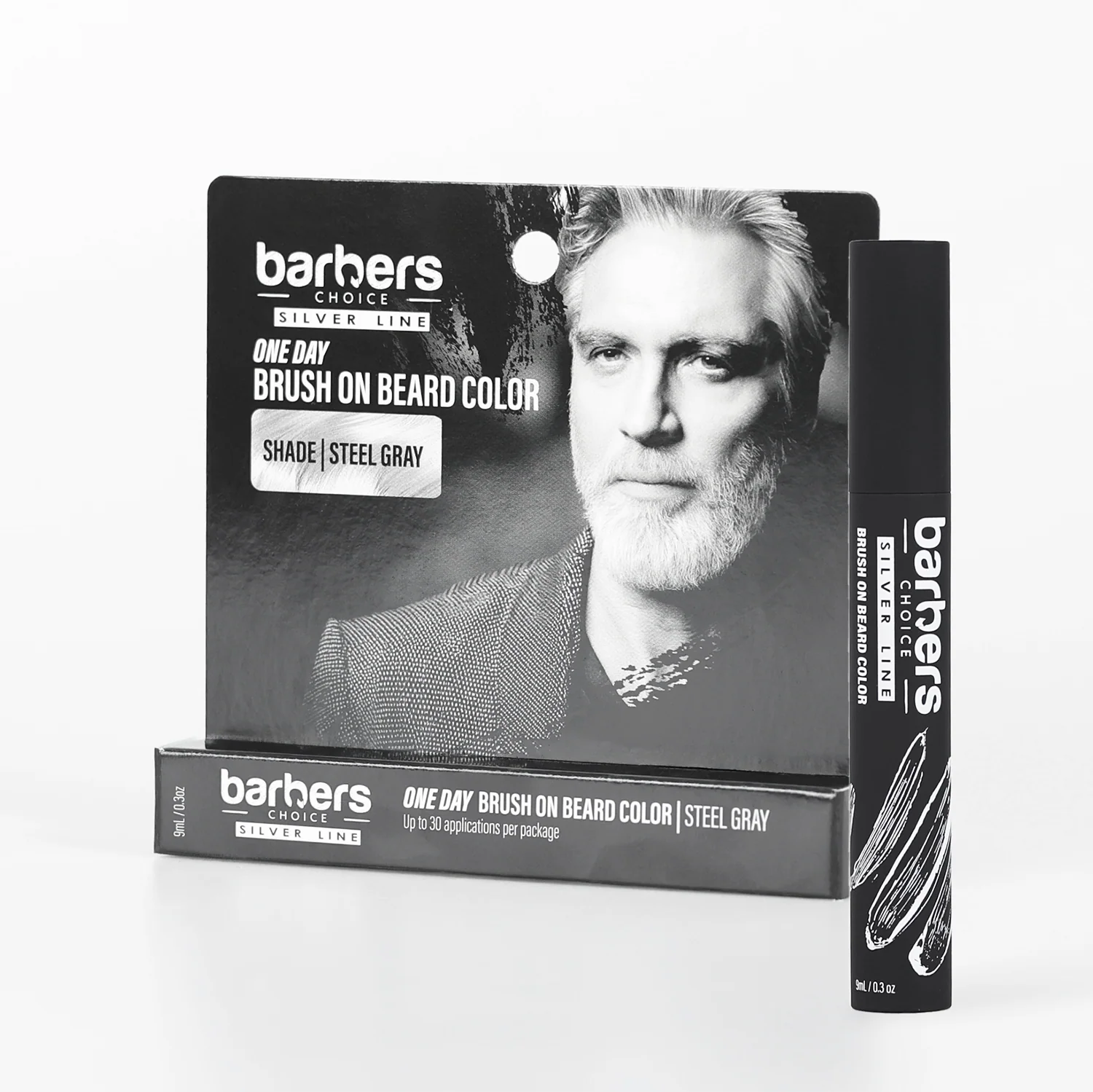 Barber's Choice Silver Line Brush on Beard Color for a Silver Fox - Image 5